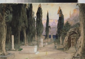 Stage Design for the Opera Orfeo ed Euridice by Ch. Gluck by Vasilij Dmitrievich Polenov