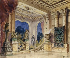 Stage Design for the Opera The Scarlet Rose by N. Krotkov