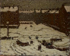 Suburb in Snowy Weather by Václav Malý