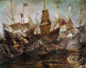 Battle between Venetian and Turkish fleets