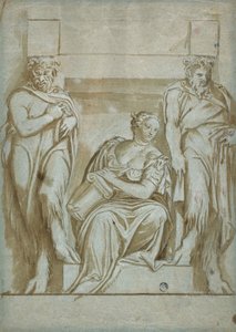 Fortitude (or Strength) Flanked by Two Satyrs