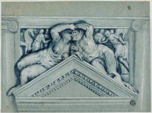 Overdoor with Satyr and Satyress by Veronese