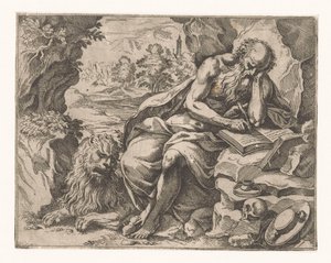 Saint Jerome in the Wilderness by Vespasiano Strada (attributed to)