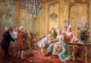 Mozart and Madame de Pompadour, c. 1900 by Vicente de (after) Paredes