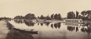 Barges at Oxford by Victor A Prout