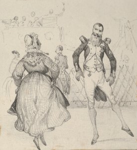 A soldier and a woman dancing, mid-19th century by Victor Adam