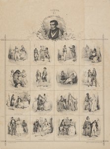 Augustin-Eugène Scribe with Characters, 19th century by Victor Adam