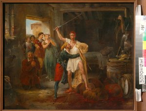 Don Quixote Fighting Certain Skins of Red Wine by Victor Adam