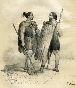Franc and Sicamber Warriors Around the Year 254. The Sicambres Were a Germanic People South of the Lippe, Subordinated by the Romans in the 8th Century and Then Integrated into the Franc People. Engraving by Victor Adam in the Book 