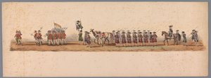 Historical procession at the second centenary of Utrecht University, 1836 (plate 3) by Victor Adam
