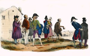 Martin, the ball player. In “Album Grotesque, Choices of Outstanding Types”, illustrations by Victor Adam, Paris, circa 1850. by Victor Adam