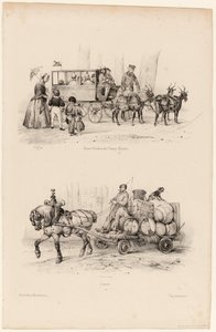 Omnibus coach on the Champs-Elysées, c.1841-44 by Victor Adam