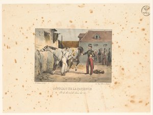 Recruit Caring for a Horse (series title: Military Scenes) by Victor Adam