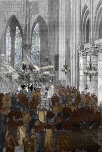 Affair of the Possessed of Loudun (Demons of Loudun) ca. 1630: The Possessed Ursuline Nuns during an Exorcism Session in the Church of St Croix in Loudun