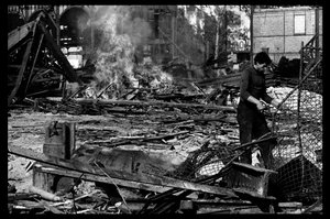 Demolition of the central market in Paris, in August 1971 (b/w photo)