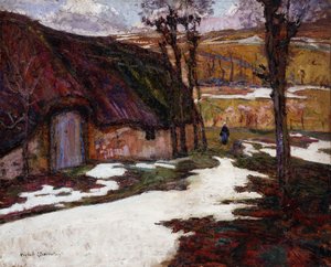 Peasant in Front of a Thatched Cottage