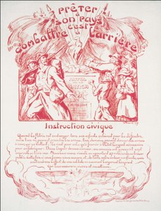 Lending your country is fighting behind - Civic Education. War Poster by Victor Emile Prouve