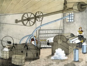 Mechanic Spinning - Litho by Janson. 19th Century.