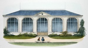 The Orangerie at Bellombre (Bourgogne) illustration from Habitations Champetres by Victor Jean Baptiste (after) Petit