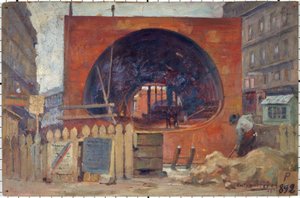The Metropolitan Works at Place Saint-Michel in 1906, in 11-1906 by Victor Marec
