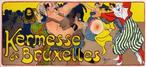 Brussels Kermess (Carnival), Belgium. Poster by V. Mignot, Belgium, c.1890 by Victor Mignot