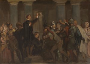 Sketch for Saint-Séverin church: The Childhood of Saint Francis de Sales - Saint Francis de Sales Preaching to the Heretics of Chablais, circa 1852