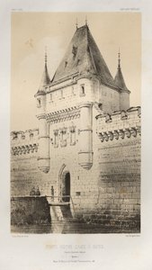 Porte Notre-Dame at Sens after Ancient Drawings, Yonne, 1860