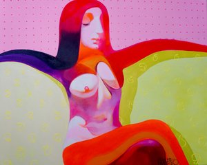 Colorful Reclining Nude