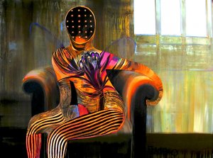 Contemplative Orange Figure