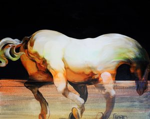 Expressive White Horse