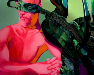 Surreal Green Mask Man