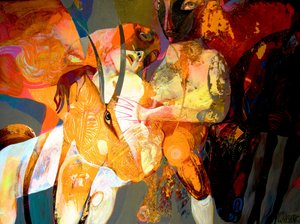 Vibrant Tribal Animal Encounter
