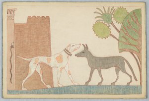 The Dog and the Wolf, Illustration for Aesop