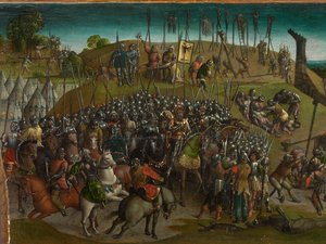 Conquest of Jerusalem by Titus (predella) by Vienna Master of Mary of Burgundy