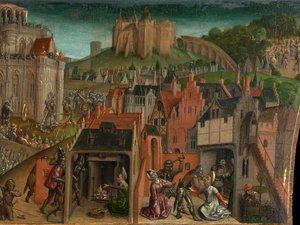 Conquest of Jerusalem by Titus (predella) by Vienna Master of Mary of Burgundy
