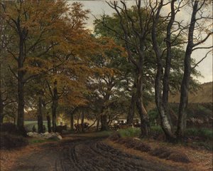 A Rutted Road under Old Trees