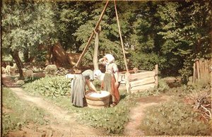 Young Girls at the Well by Viggo Pedersen