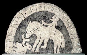 Runestone with a Horseman by Viking