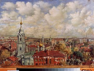 Moscow (Russia) - Painting by Viktor Jakovlevich Yakovlev (1844-?), Oil on Canvas, Russian Art by Viktor Jakovlevich Yakovlev