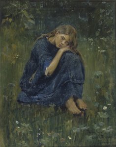 Alyonushka Study by Viktor Mikhaylovich Vasnetsov