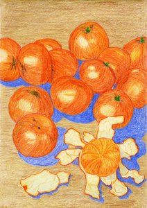 Fresh Oranges Still Life by Viktoriia Saunina
