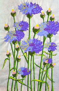 Vibrant Blue Cornflowers by Viktoriia Saunina