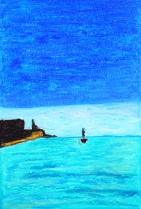 Vibrant Blue Seascape by Viktoriia Saunina