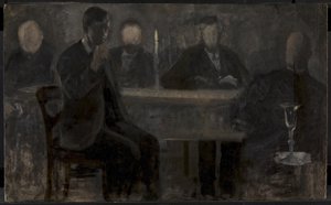 Five Portraits. Study for Painting in Thielska Galleriet, Stockholm by Vilhelm Hammershøi