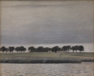 Study for Sun Rain. Gentofte Lake by Vilhelm Hammershøi