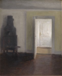 Interior. An Old Stove by Vilhelm Hammershøi