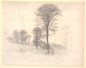 Landscape with Scattered Trees. "Ryet" by Farum Lake by Vilhelm Hammershøi
