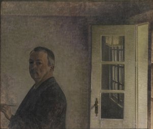 Self-Portrait. The Cottage Spurveskjul at Sorgenfri, North of Copenhagen by Vilhelm Hammershøi