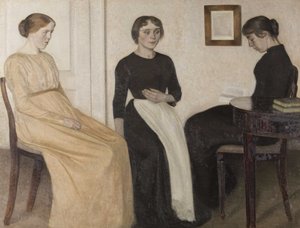 Three Young Women by Vilhelm Hammershøi
