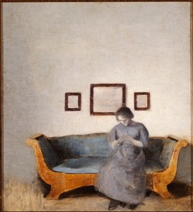 Ida Hammershoi Sitting on a Sofa